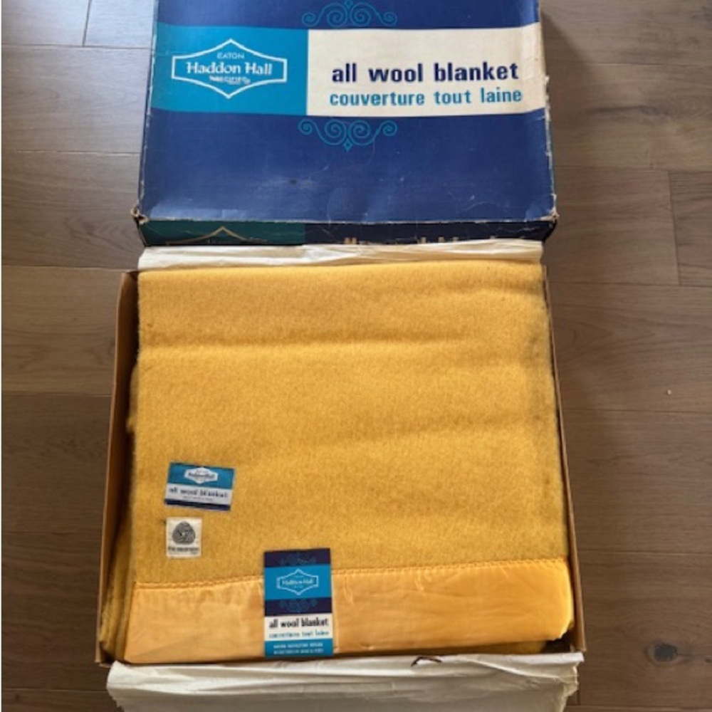 Eaton Vintage Wool Blanket 80” x 100”